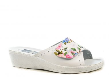 Παντόφλες γυναικείες | Ανατομικές | Υφαντίδης | 422024 | Άσπρο Λουλούδι - Υφαντίδης - 